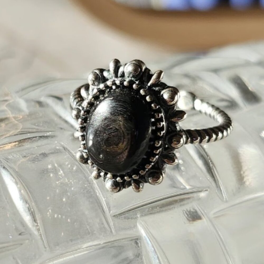 Natural Hypersthene Ring